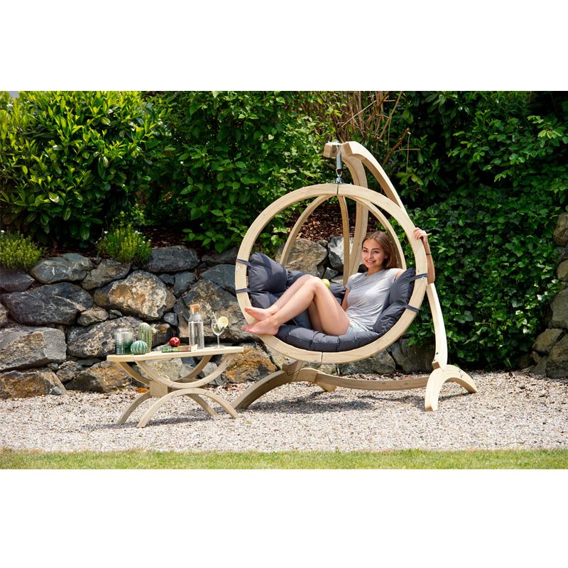 Globo Single Anthracite Hanging Egg Chair