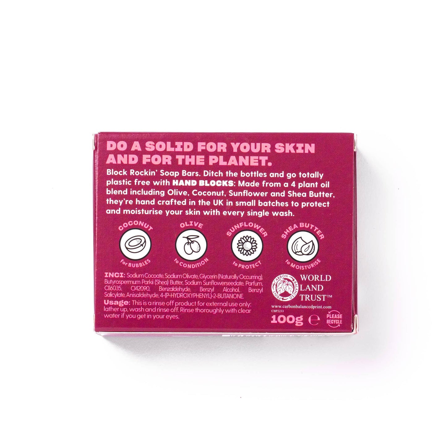 Hand Blocks Soap Black Cherry - Plastic Free Vegan Hand Soap Bars