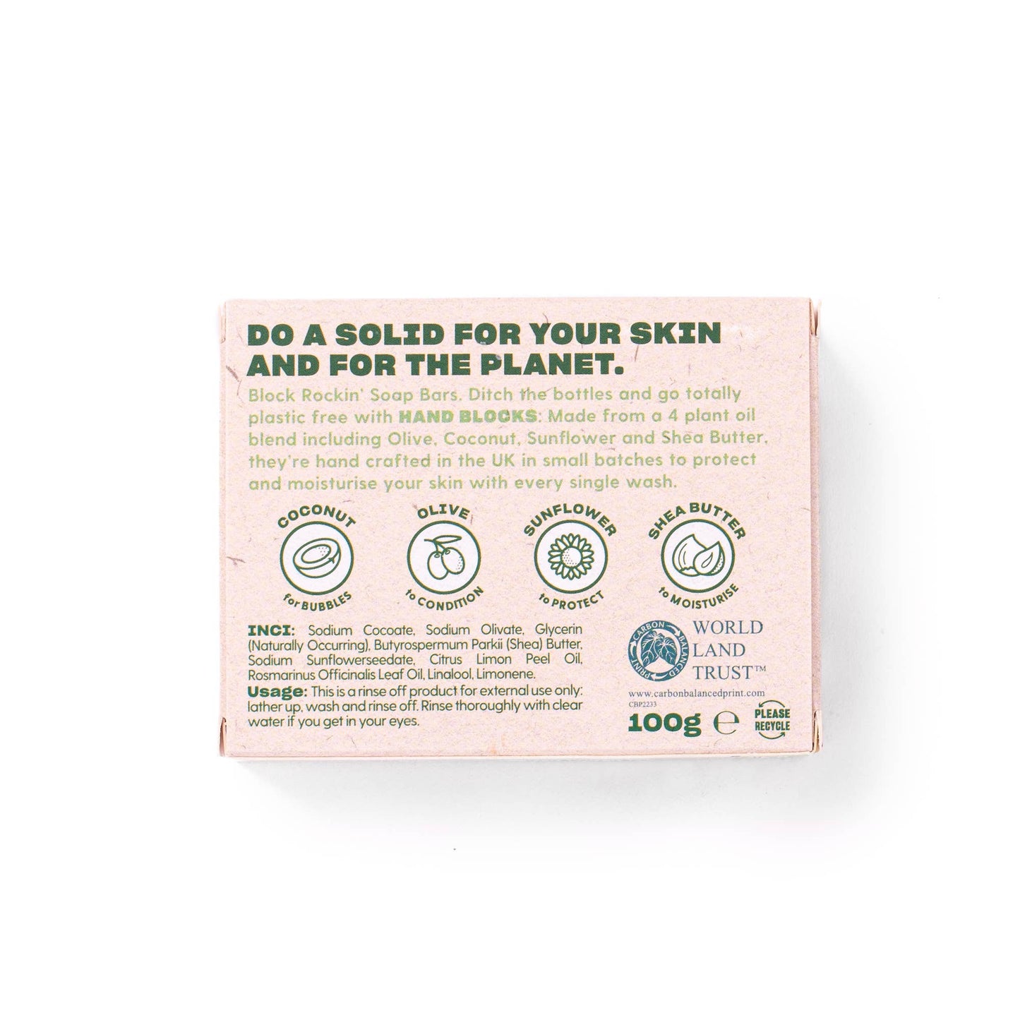 Hand Blocks Soap Lemon & Rosemary - Plastic Free Vegan Hand Soap Bars