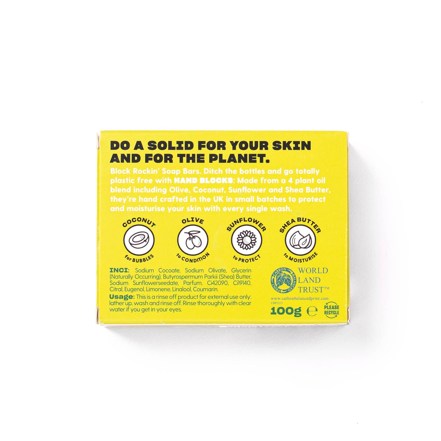Hand Blocks Soap Lime & Sandawlwood - Plastic Free Vegan Hand Soap Bars