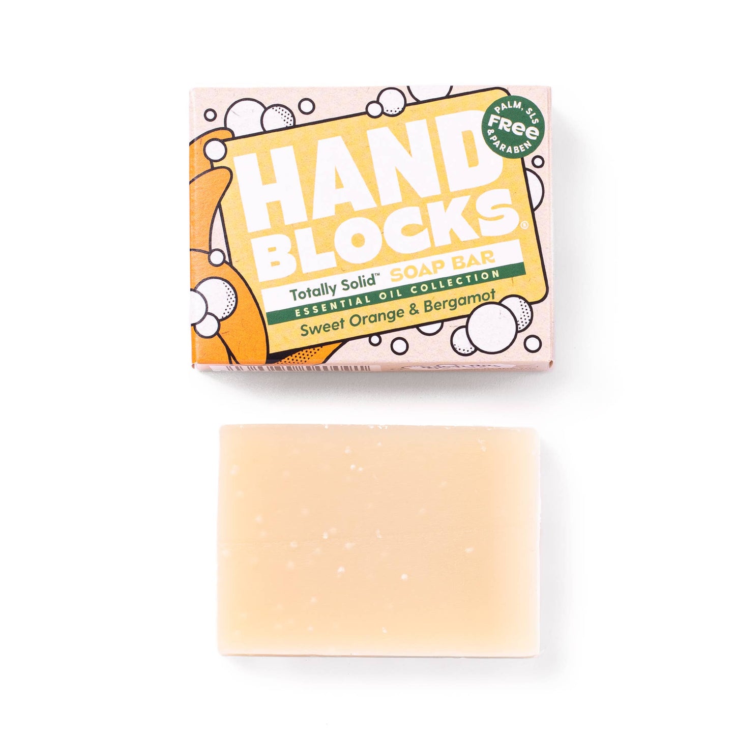 Hand Blocks Soap Sweet Orange & Bergamot - Plastic Free Vegan Hand Soap Bars