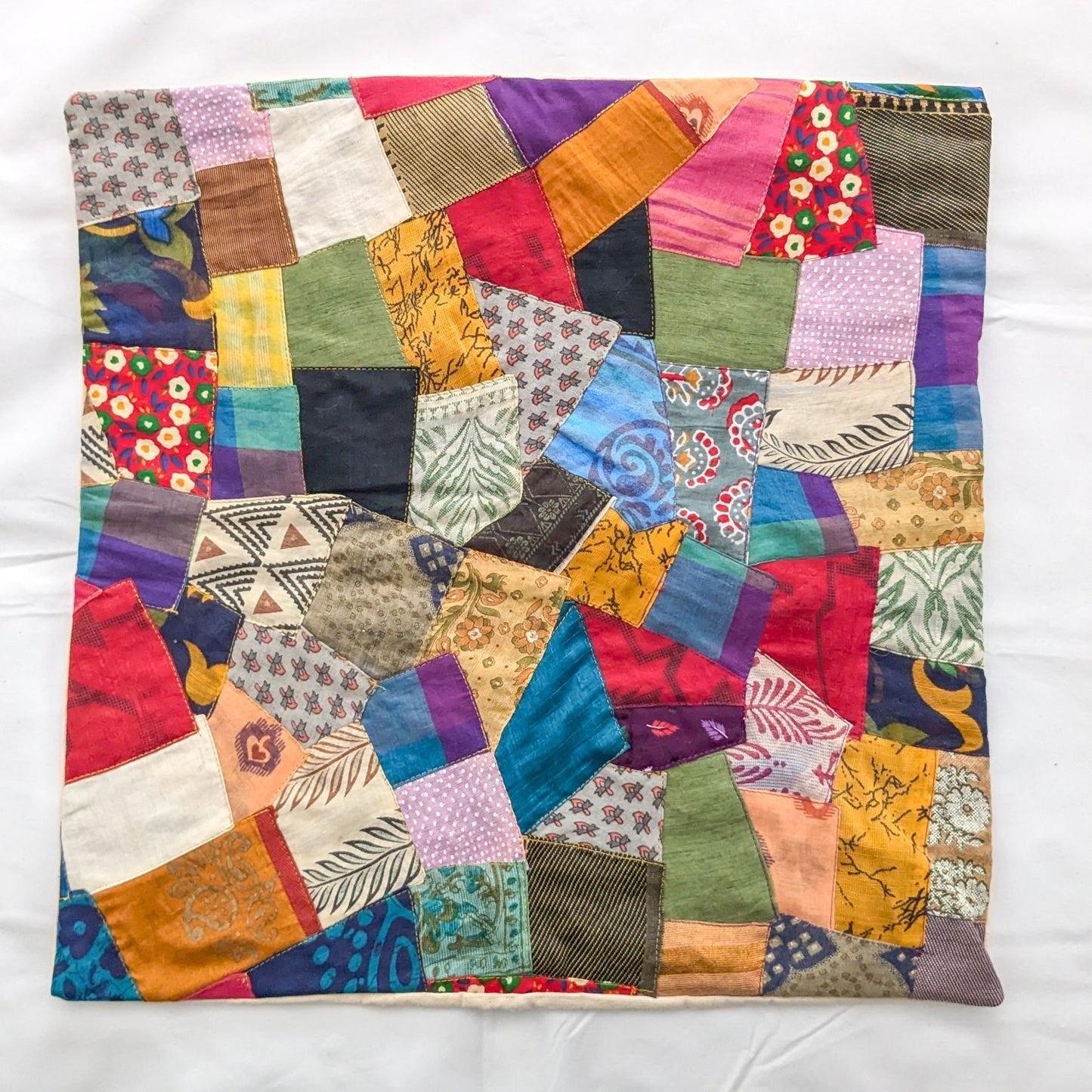 Handmade Patchwork Sari Cushion Cover