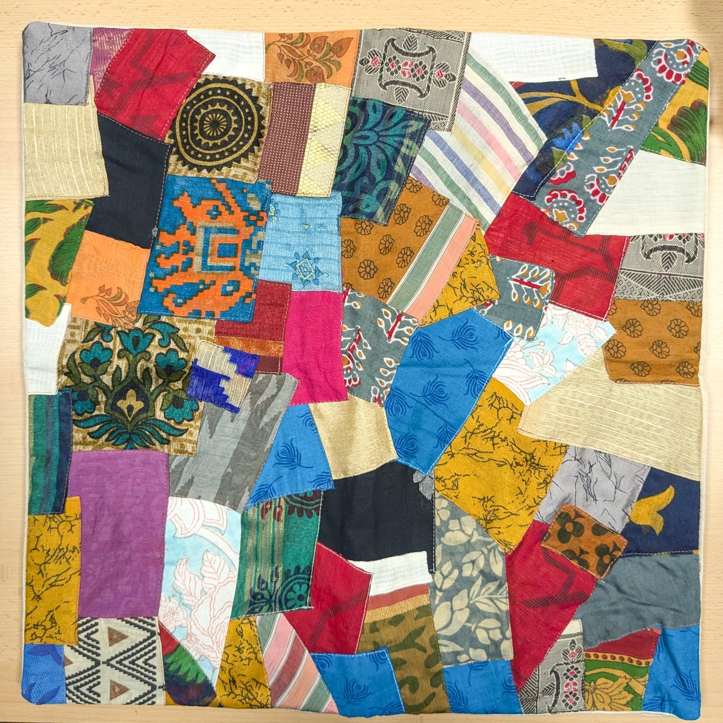 Handmade Patchwork Sari Cushion Cover