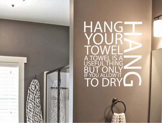 Hang Your Towel Word Wall Art Sticker