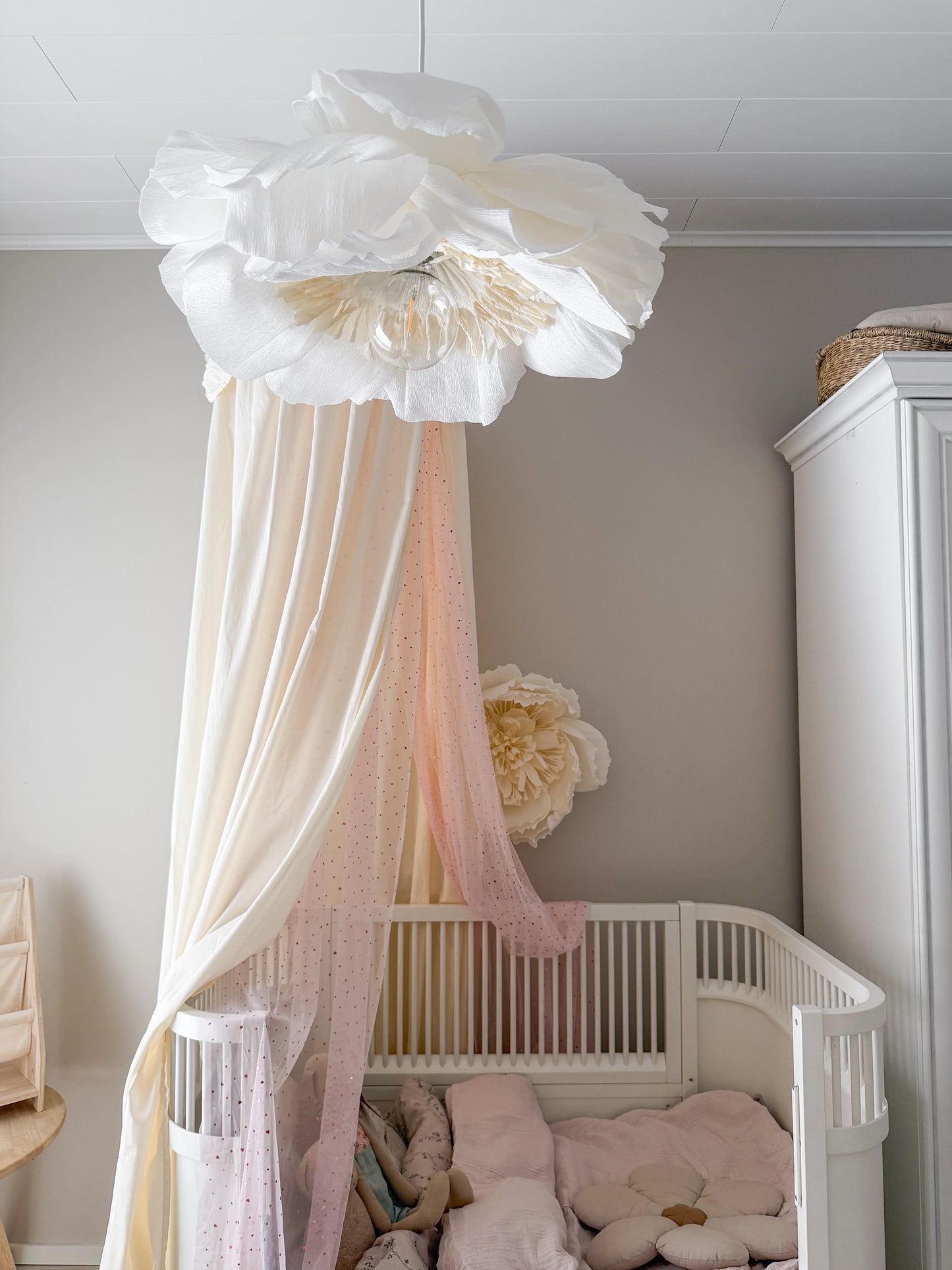MINICAMP Kids Bed Canopy with Tulle & Tassels in Cream