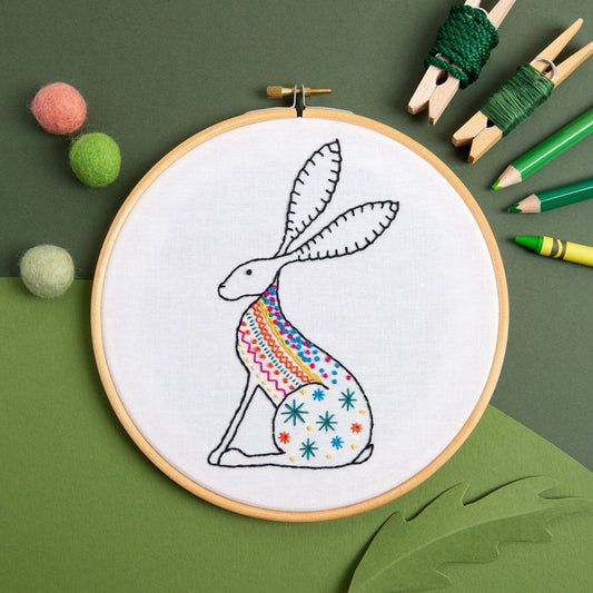 Hare Embroidery Kit for Beginners