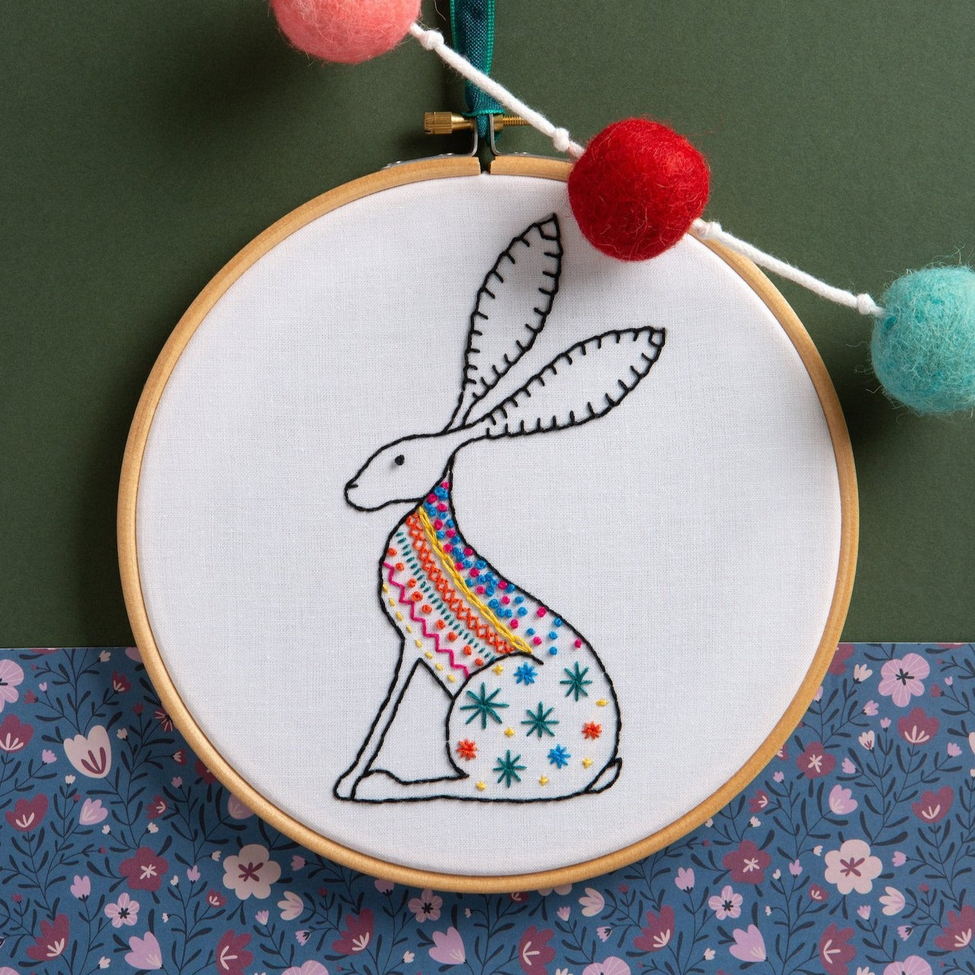 Hare Embroidery Kit for Beginners