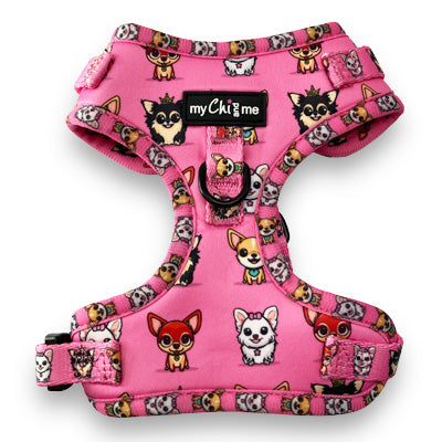 Signature Pink Chihuahua Print Exclusive Small Dog Harness by My Chi and Me SALE
