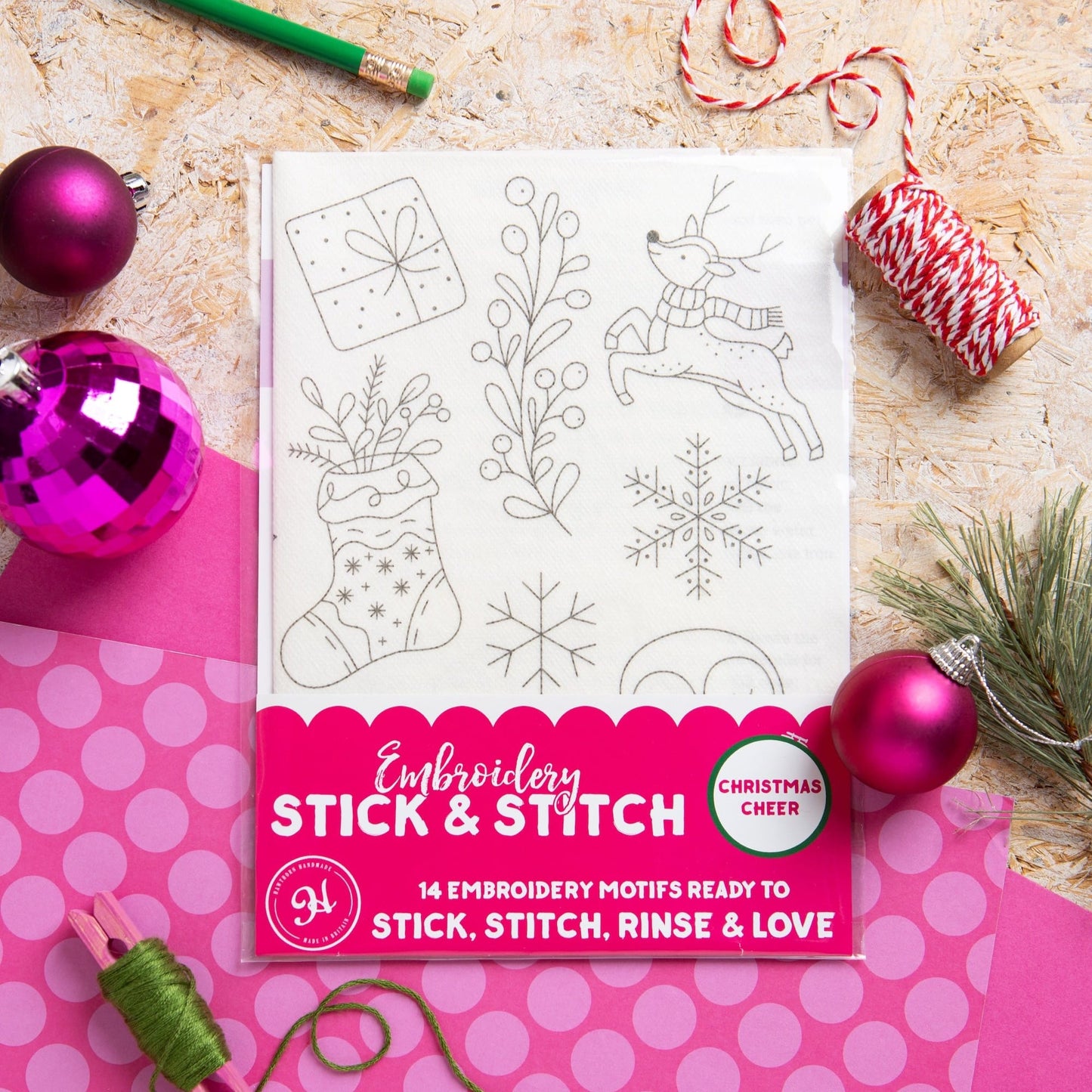 Christmas Cheer Stick & Stitch Embroidery Pack