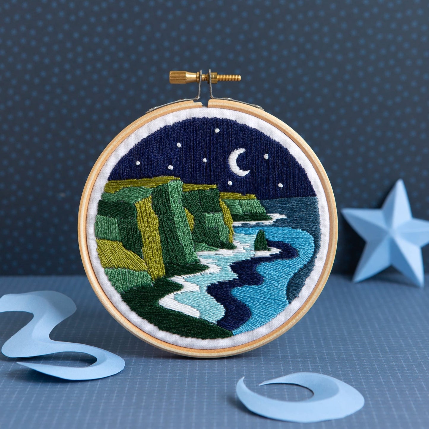 Celtic Cliffs Landscape Mini Embroidery Kit for Beginners