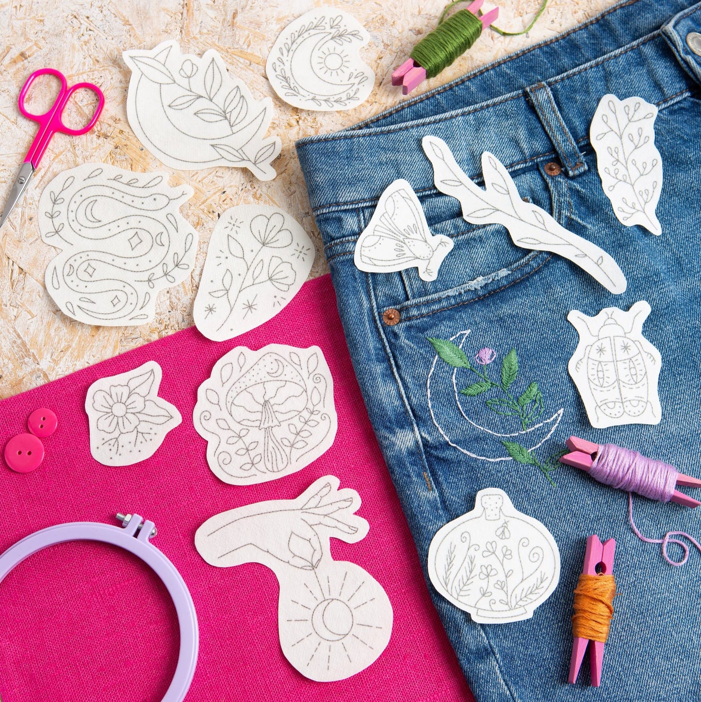 Moon Garden Celestial Stick & Stitch Embroidery Pack