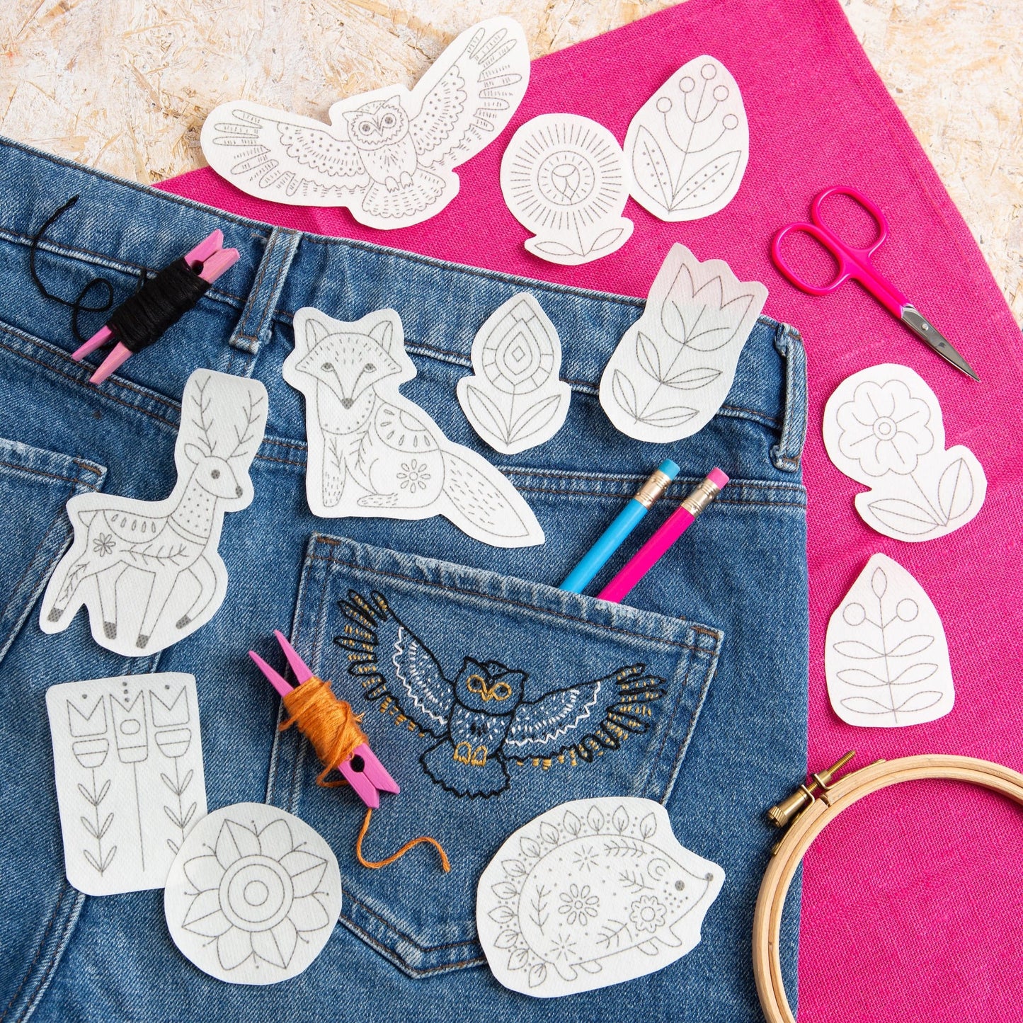 Woodland Folk Stick & Stitch Embroidery Pack
