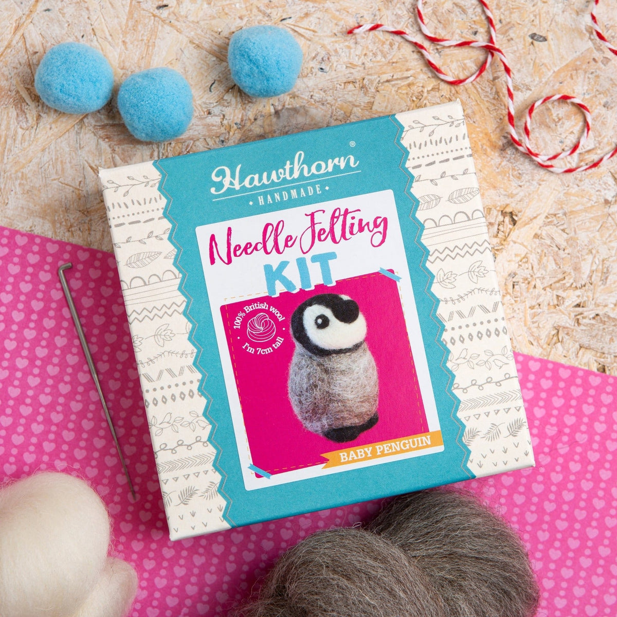 Baby Penguin Christmas Needle Felting Kit for Beginners