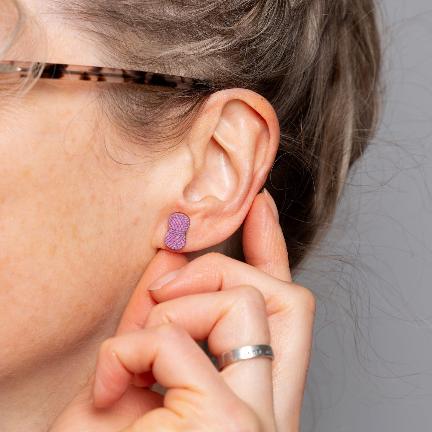 Ball of Yarn Wooden Earrings - Creative Gift
