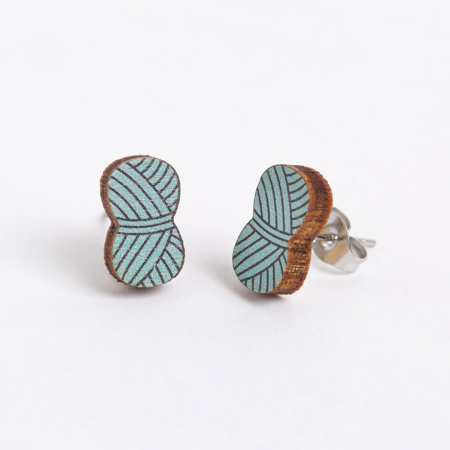 Ball of Yarn Wooden Earrings - Creative Gift