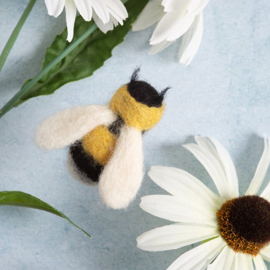 Bee Brooch Needle Felting Kit for Beginners