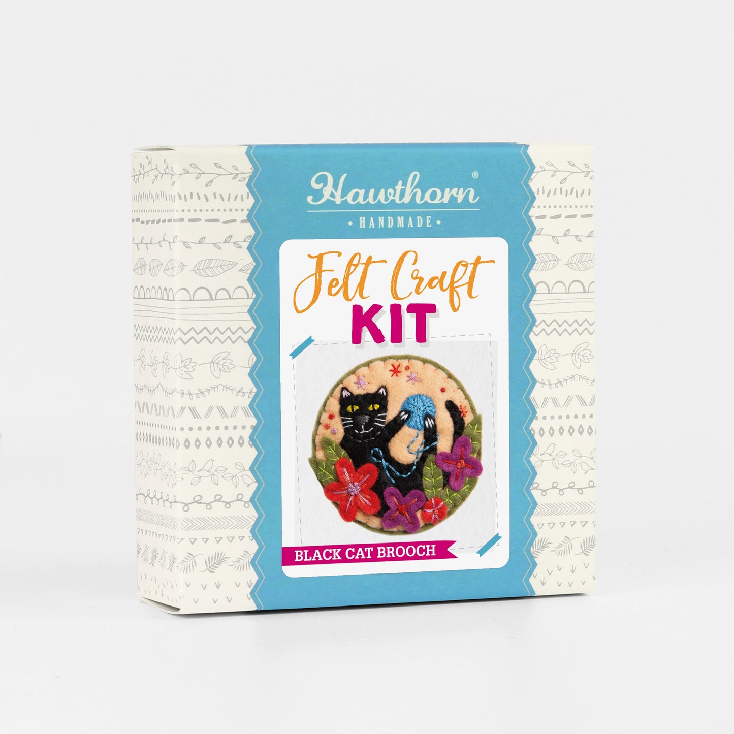 Black Cat Felt Craft Brooch Kit for Beginners