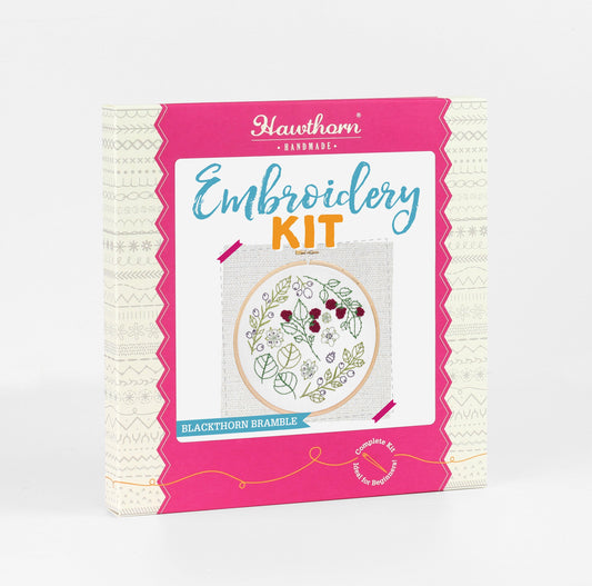 Blackthorn Bramble Botanical Embroidery Kit for Beginners