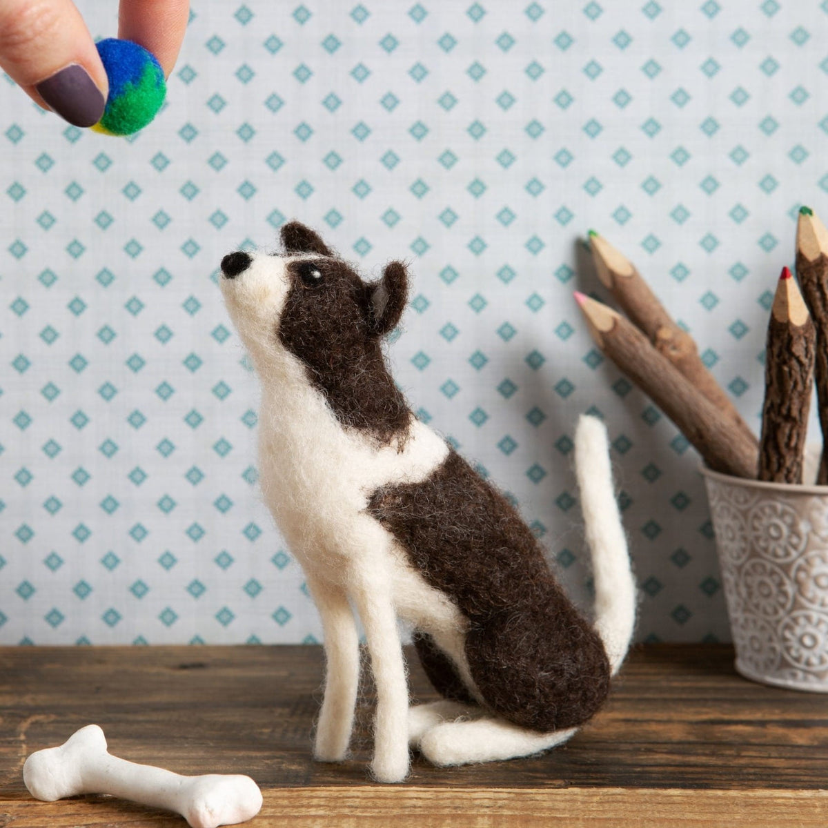 Border Collie Dog Needle Felting Kit for Beginners