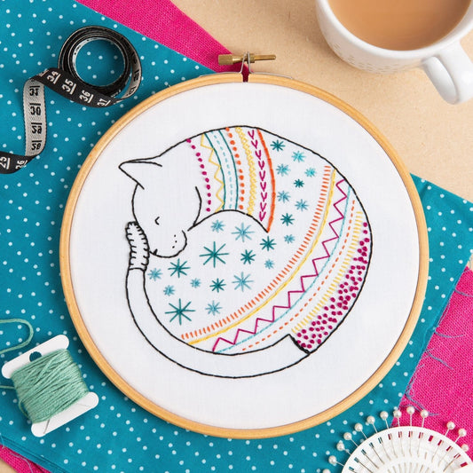 Cat Embroidery Kit for Beginners