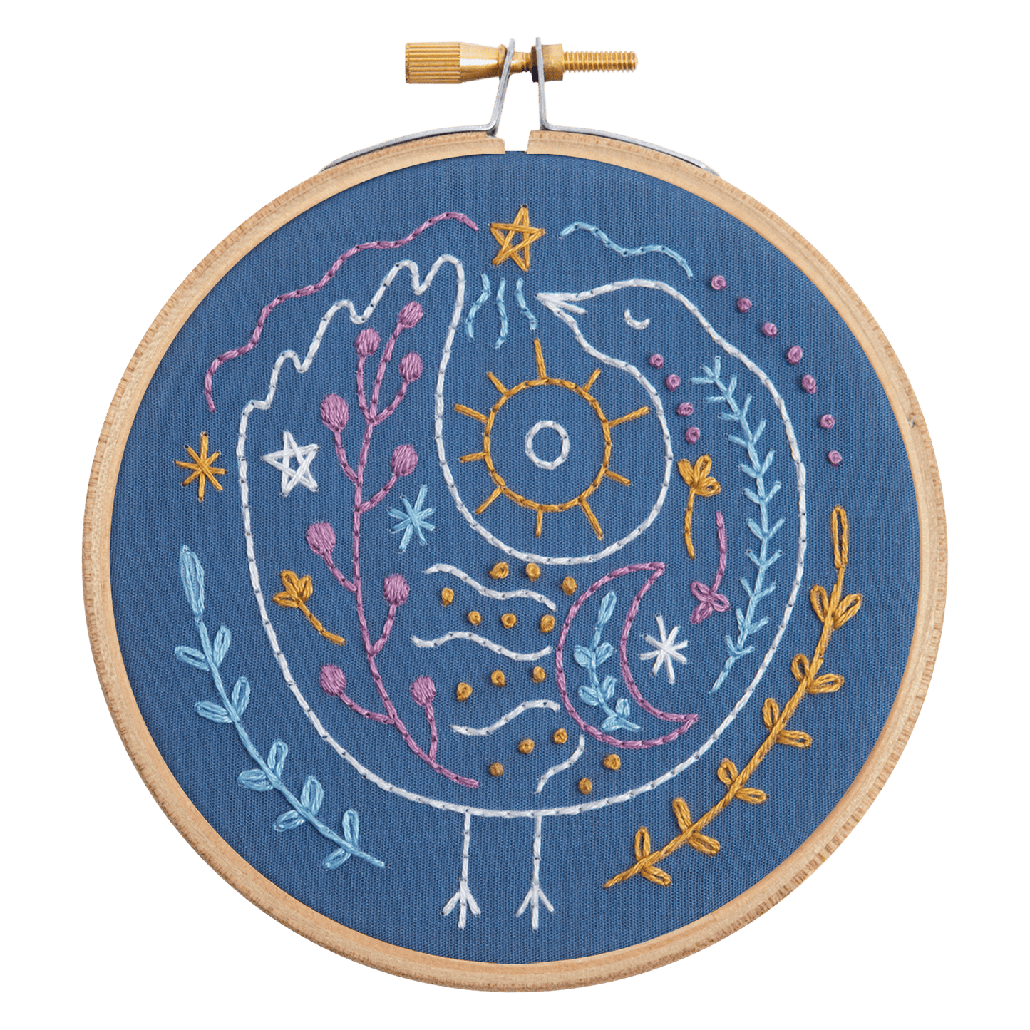 Celestial Bird Mini Embroidery Kit for Beginners