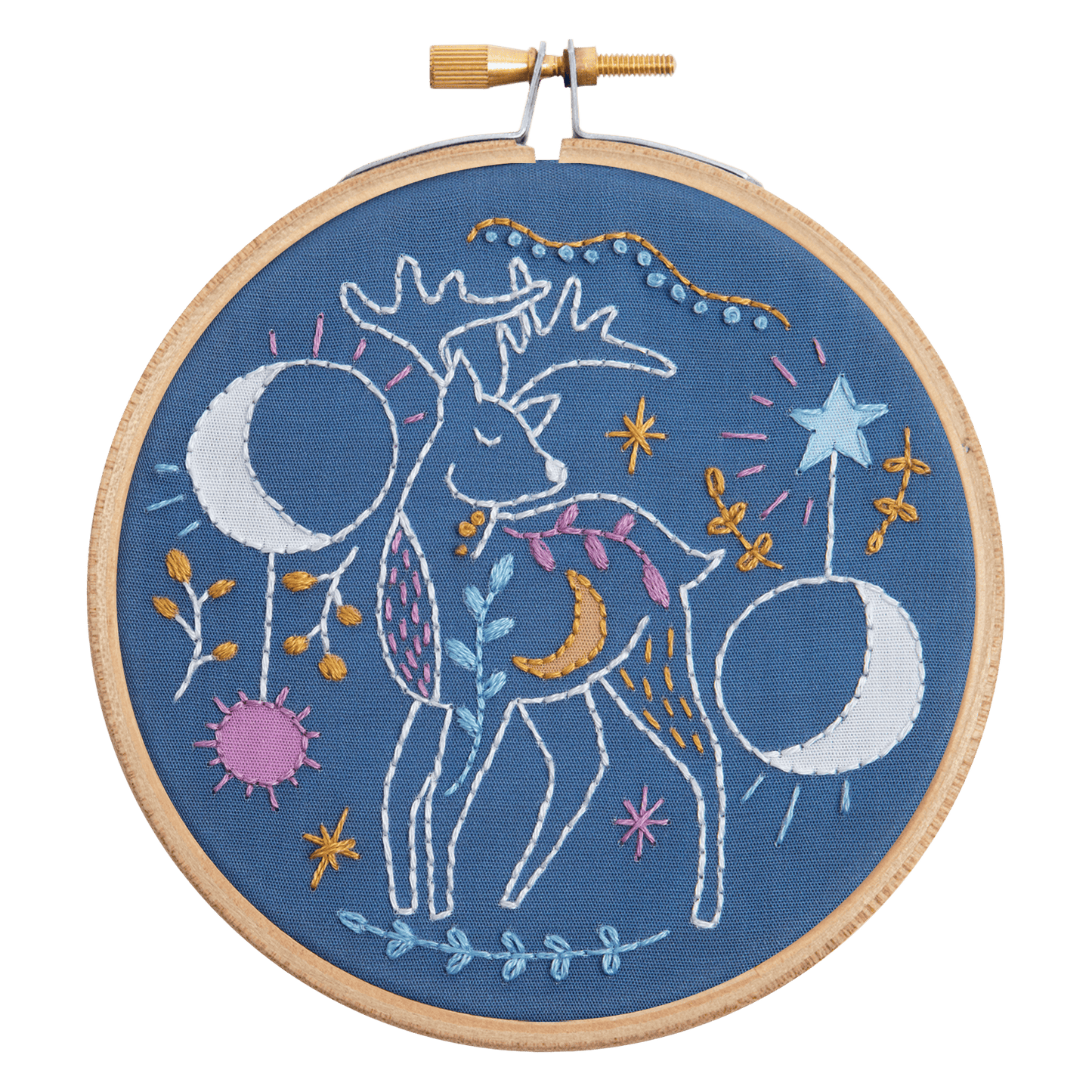 Celestial Deer Mini Embroidery Kit for Beginners