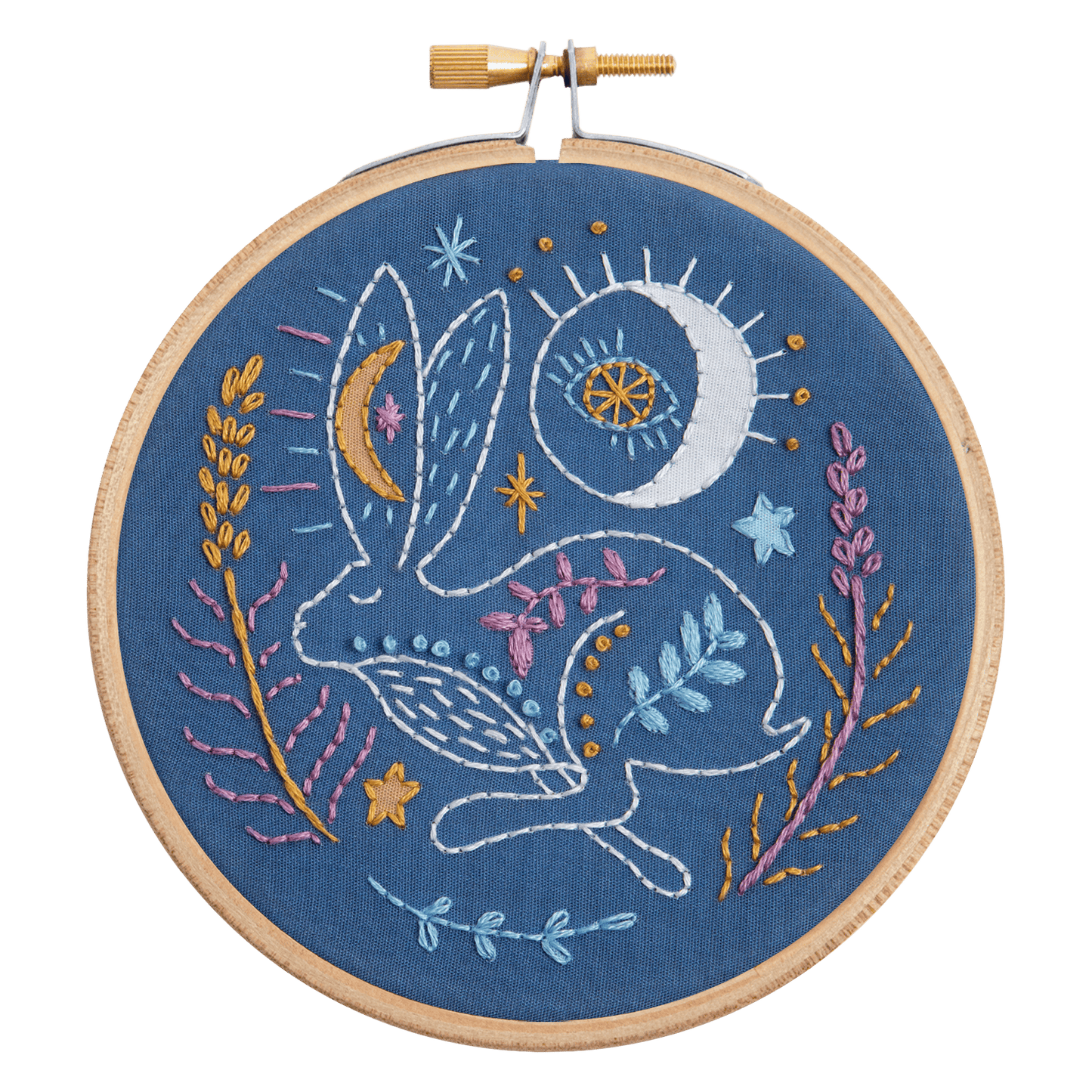 Celestial Hare Mini Embroidery Kit for Beginners
