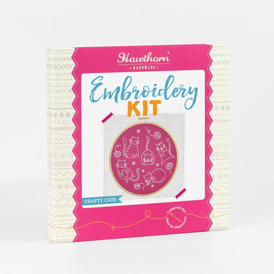 Crafty Cats Embroidery Kit for Beginners