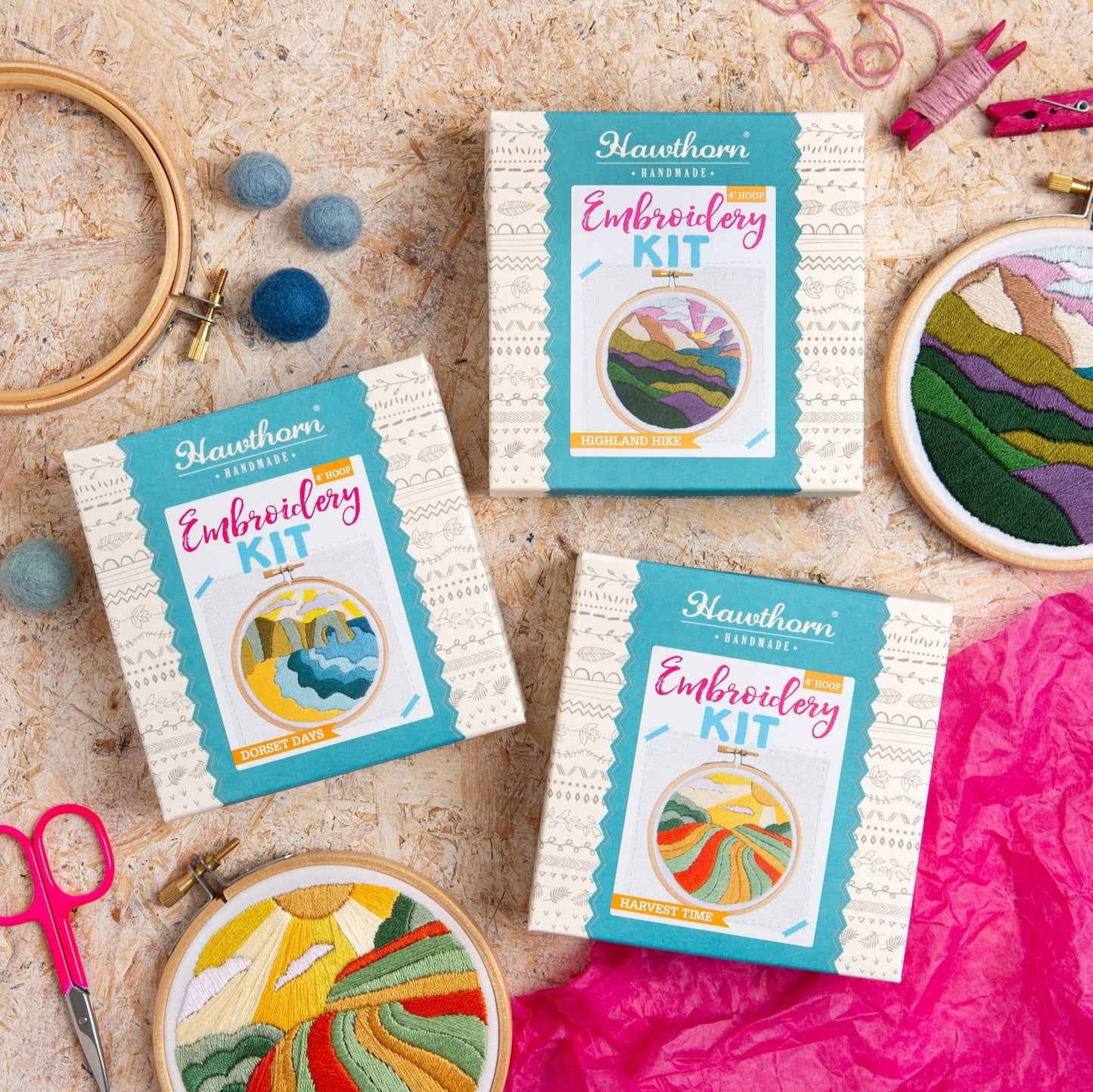 Dorset Days Landscape Mini Embroidery Kit for Beginners