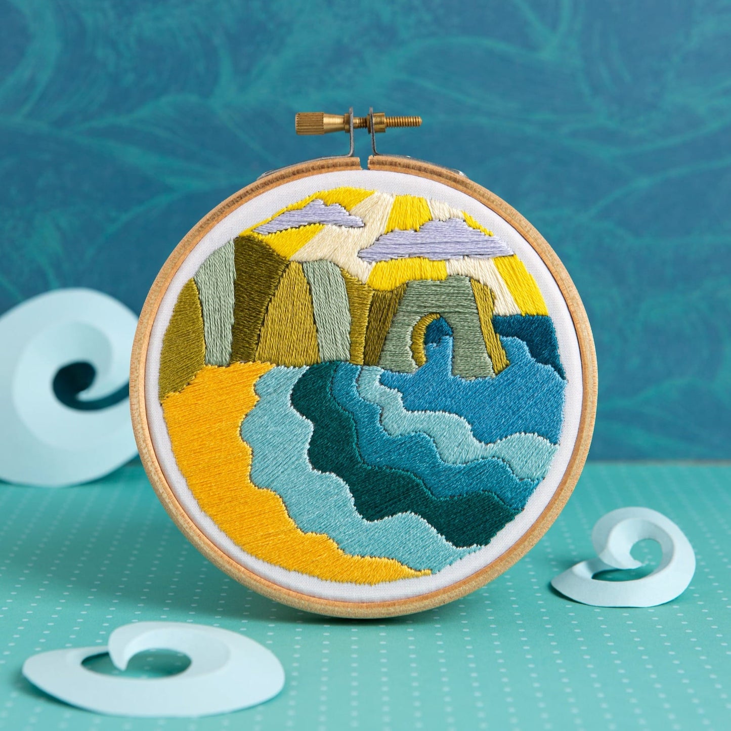 Dorset Days Landscape Mini Embroidery Kit for Beginners