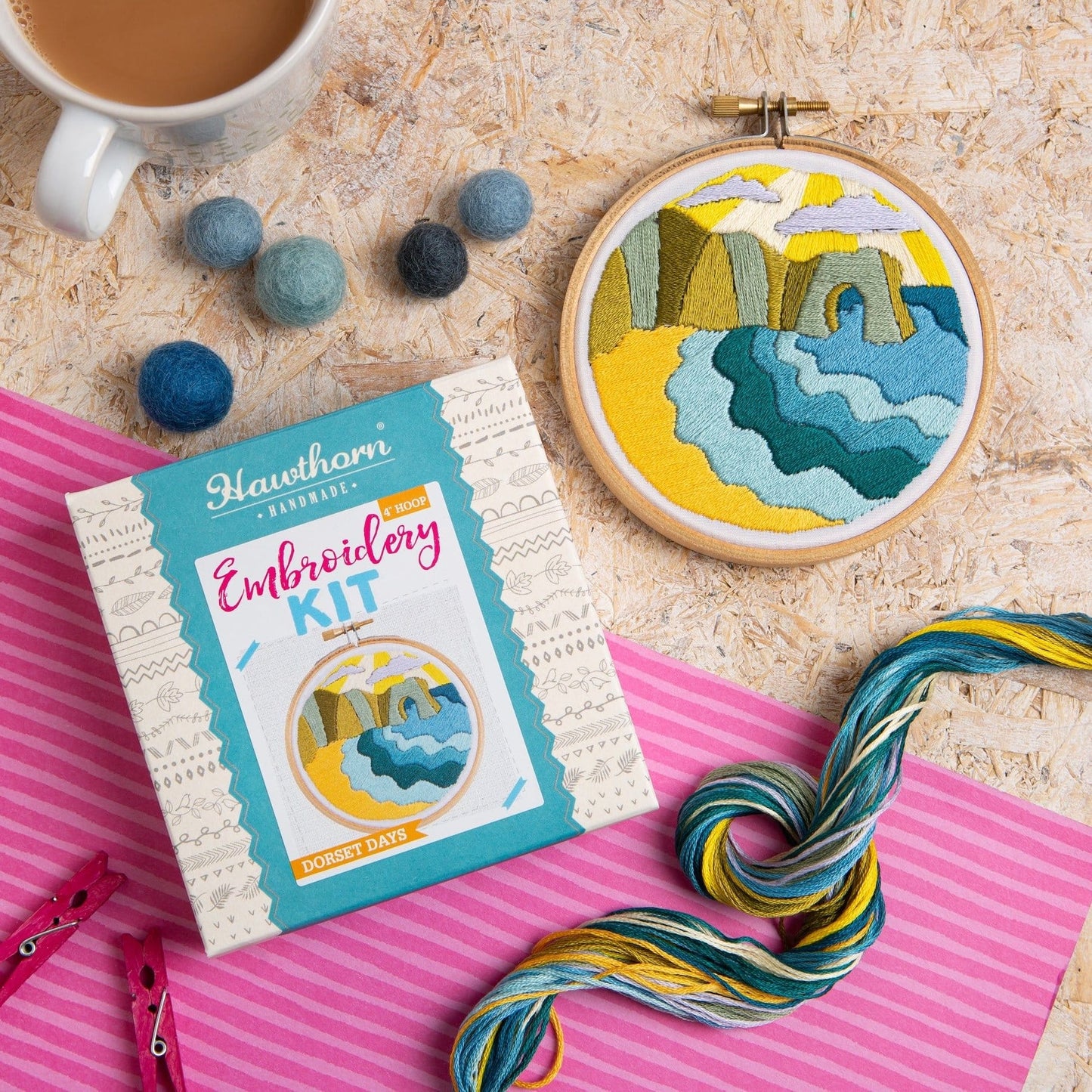Dorset Days Landscape Mini Embroidery Kit for Beginners