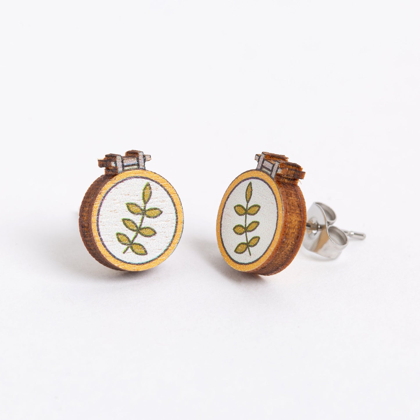 Embroidery Hoop Wooden Earrings  - Creative Gift