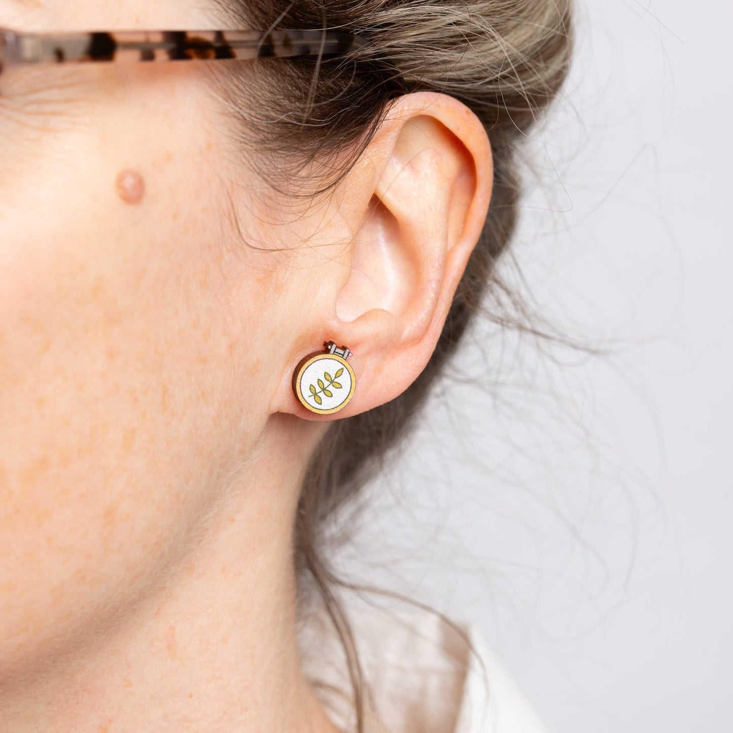 Embroidery Hoop Wooden Earrings  - Creative Gift
