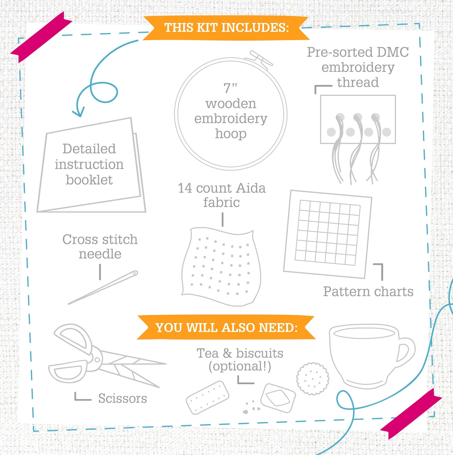 Flamingo Cross Stitch Kit for Beginners