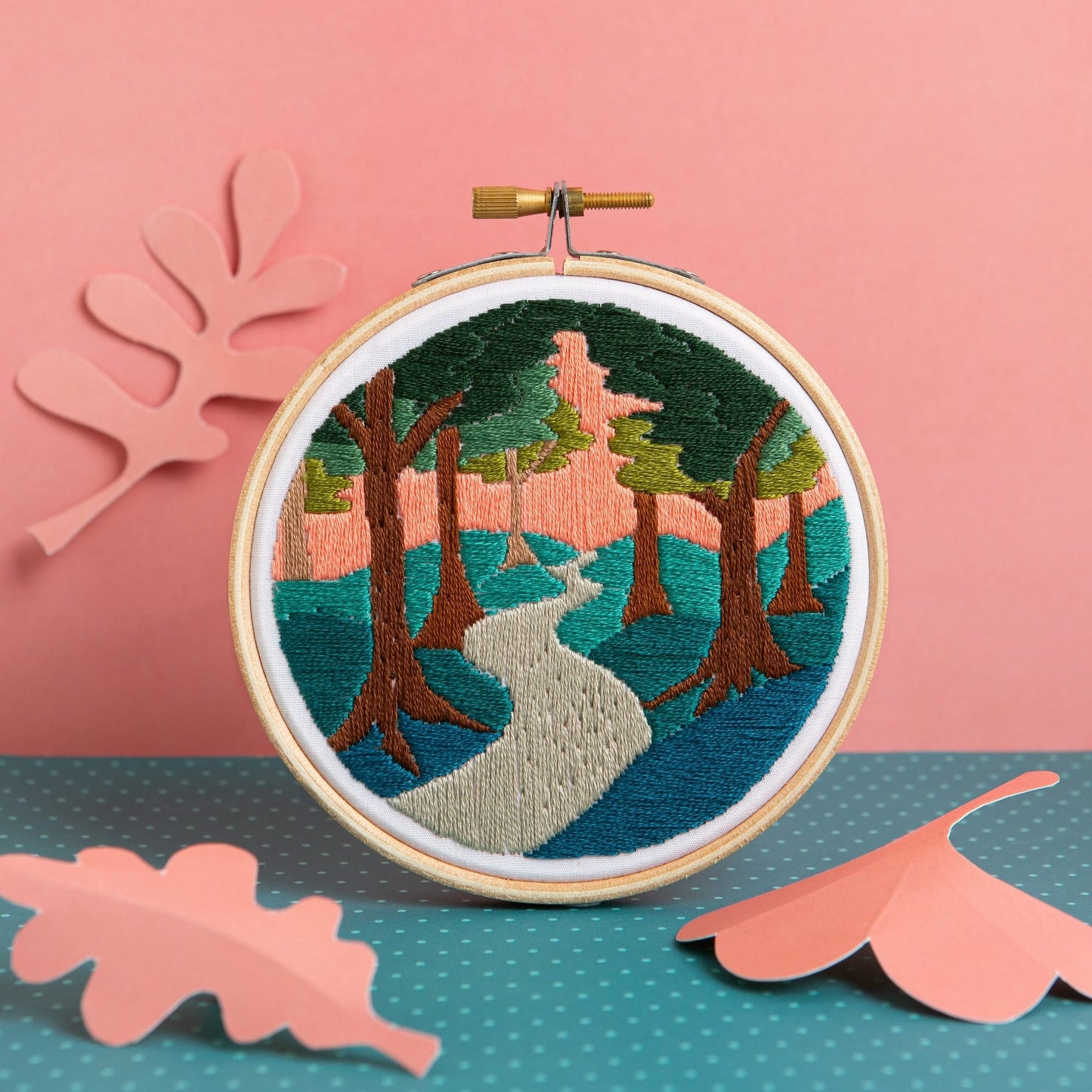 Forest Walk Landscape Mini Embroidery Kit for Beginners