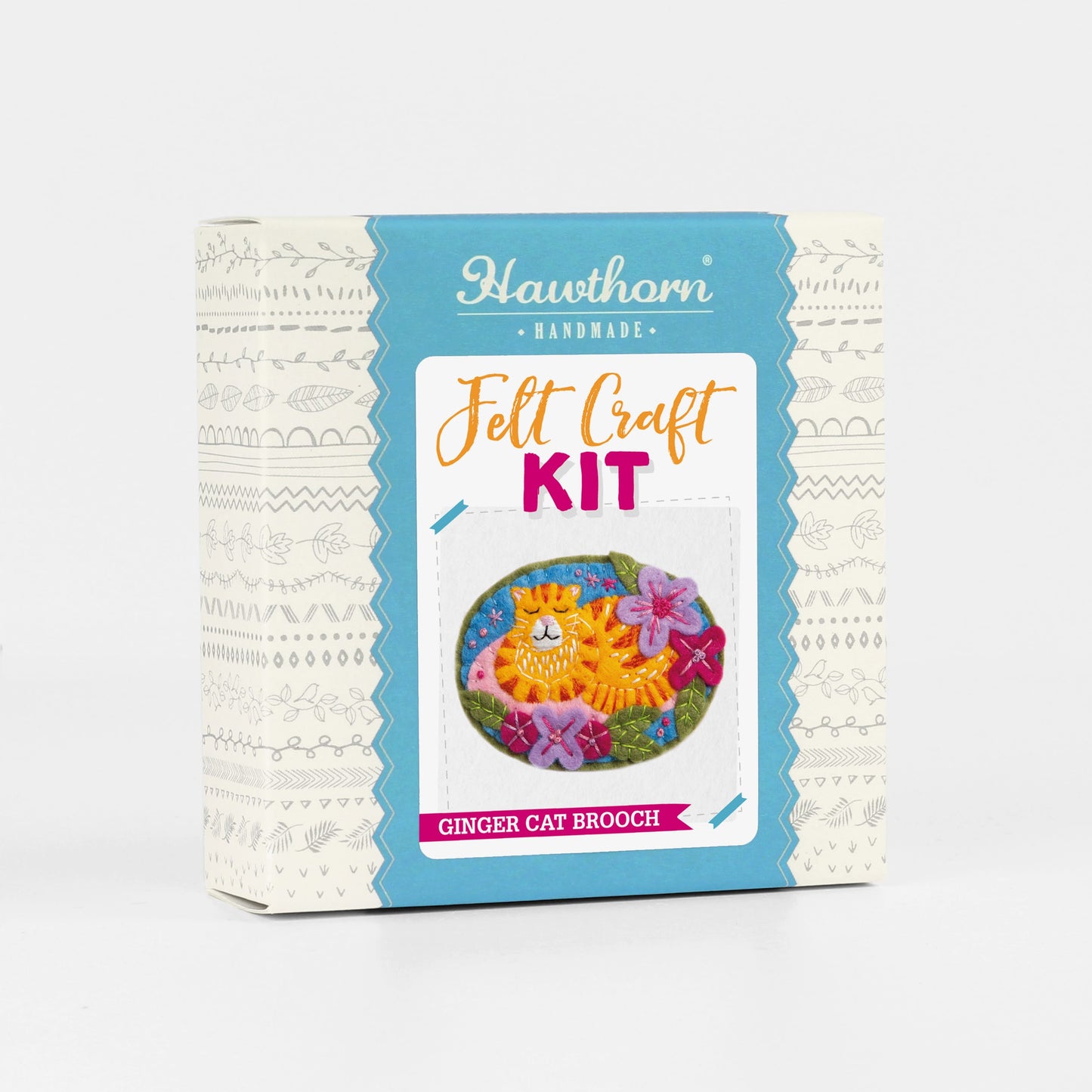 Ginger Cat Felt Craft Brooch Kit for Beginners