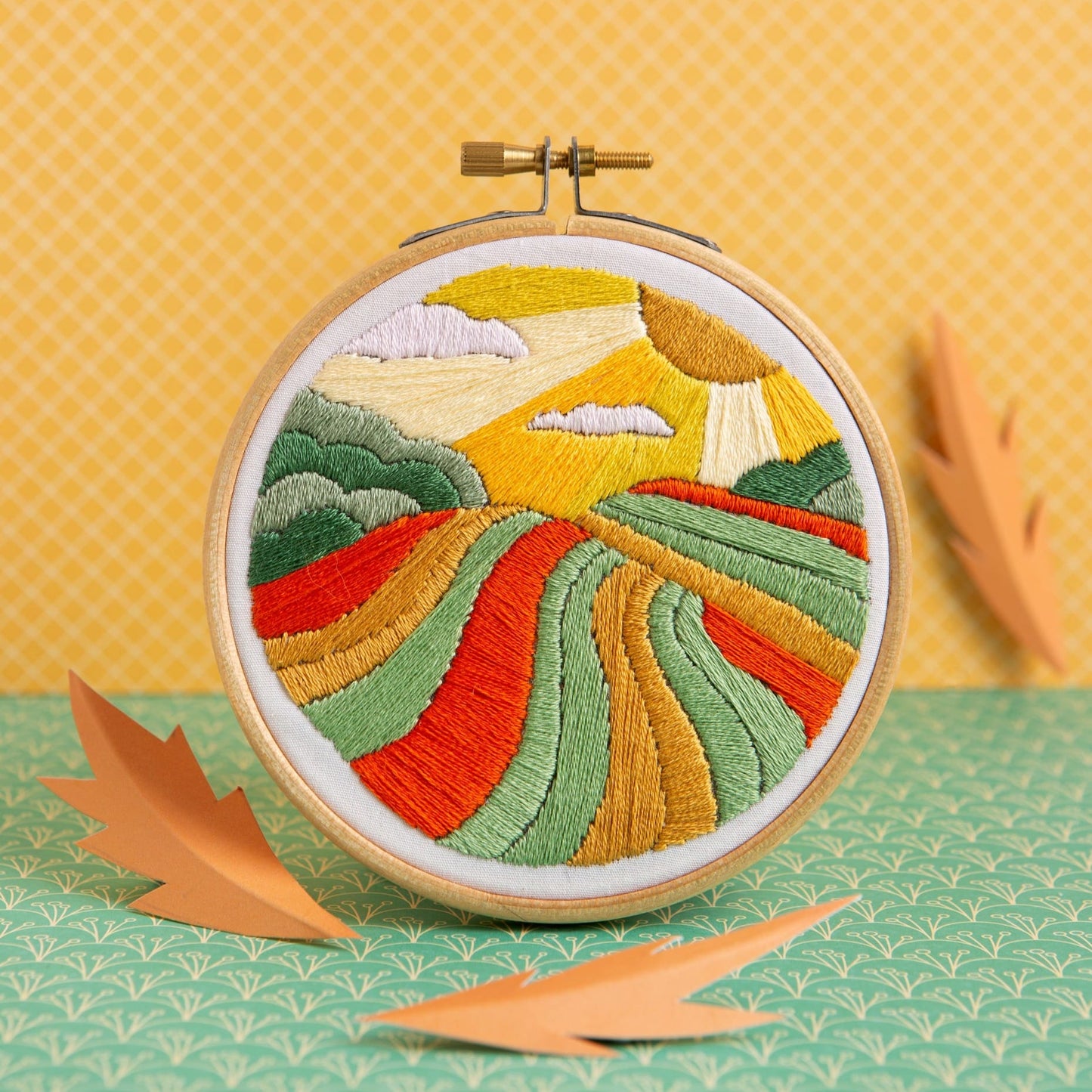 Harvest Time Landscape Mini Embroidery Kit for Beginners