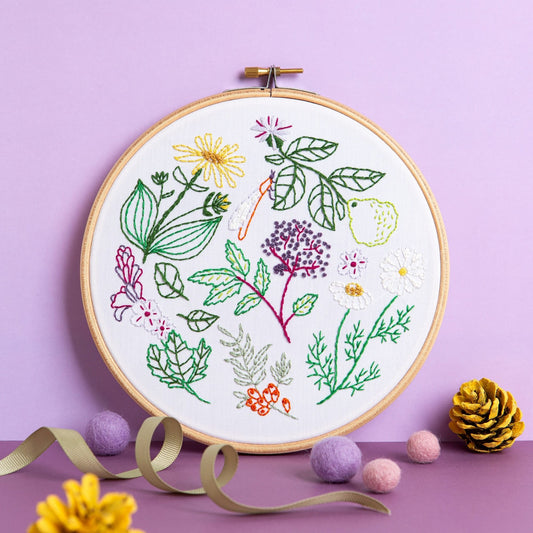 Herbarium Botanical Embroidery Kit for Beginners
