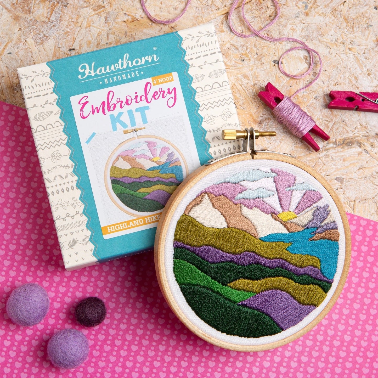Highland Hike Landscape Mini Embroidery Kit for Beginners