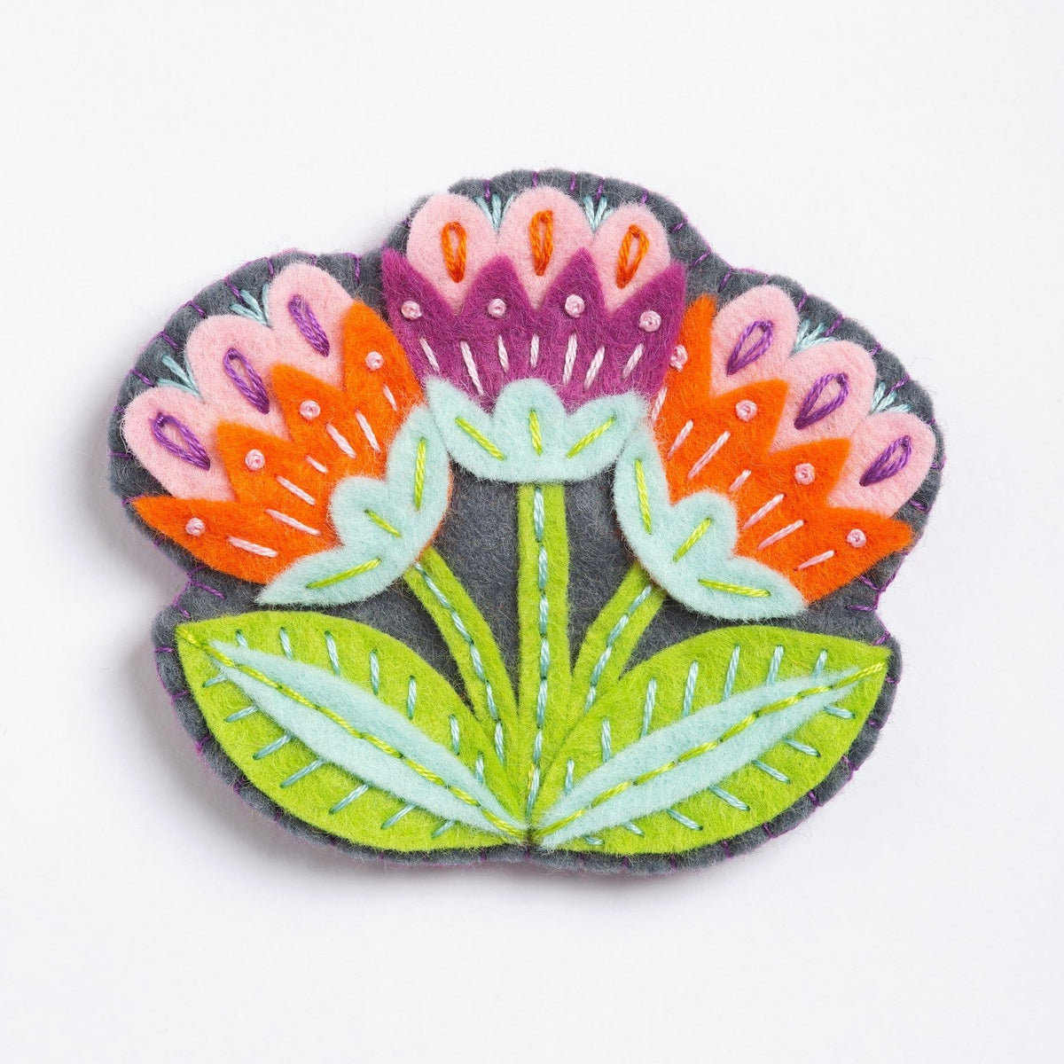 Marianne Flower Felt Craft Brooch Kit for Beginners