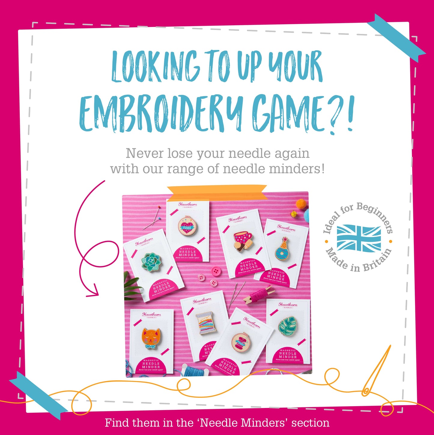 Off-Piste - Skiing and Snowboarding Embroidery Kit for Beginners
