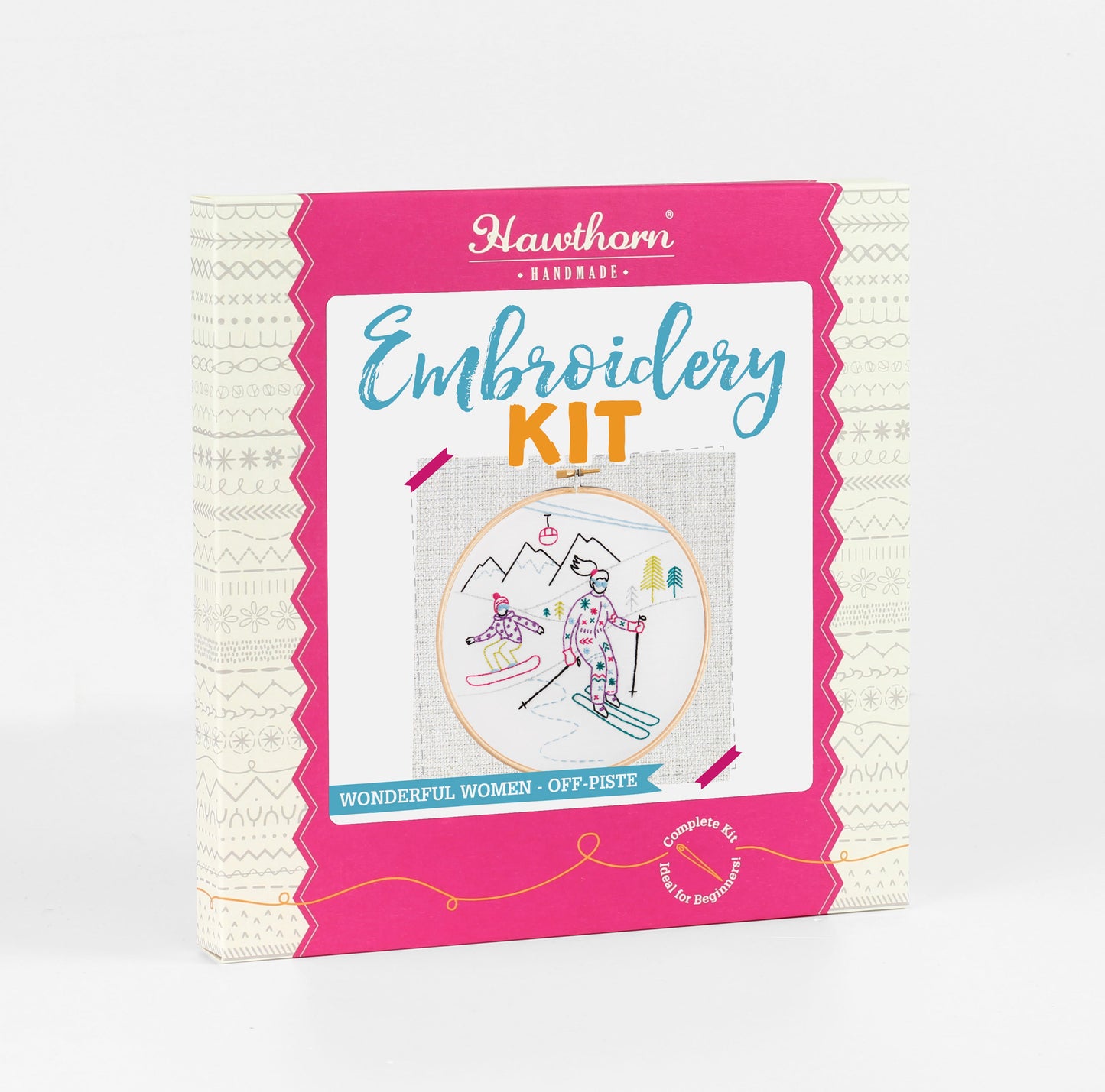 Off-Piste - Skiing and Snowboarding Embroidery Kit for Beginners