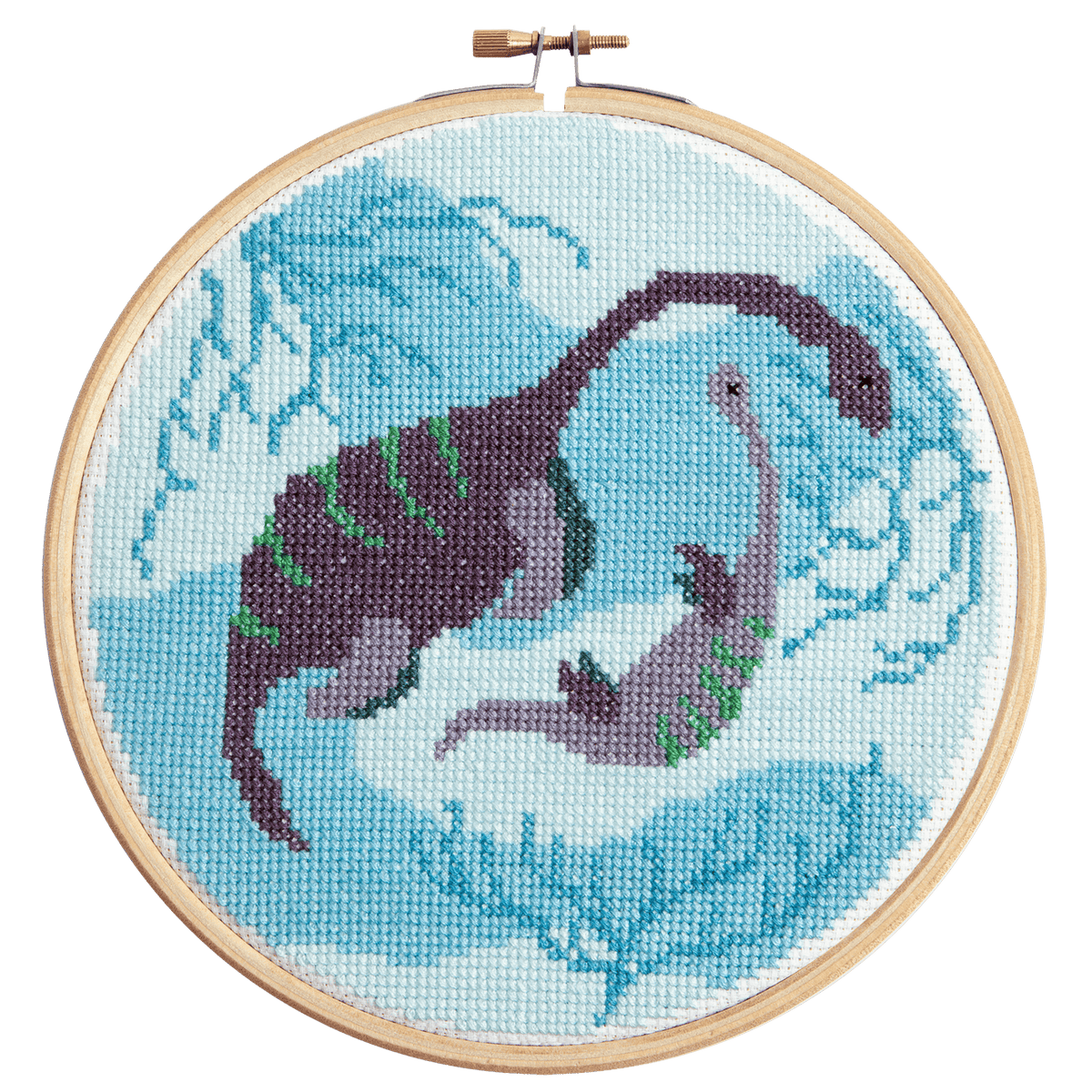 Plesiosaurus Dinosaur Cross Stitch Kit for Beginners