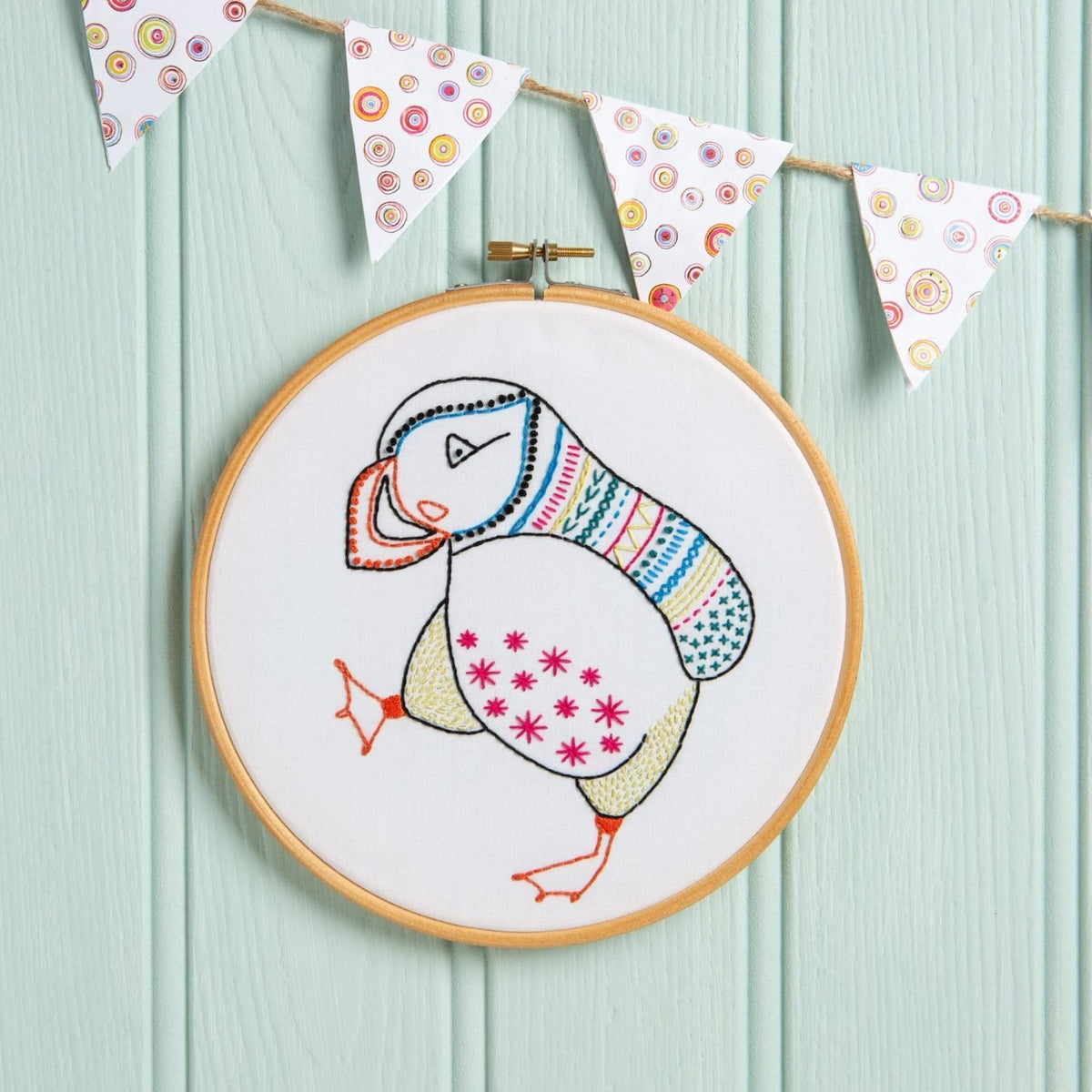 Puffin Embroidery Kit for Beginners