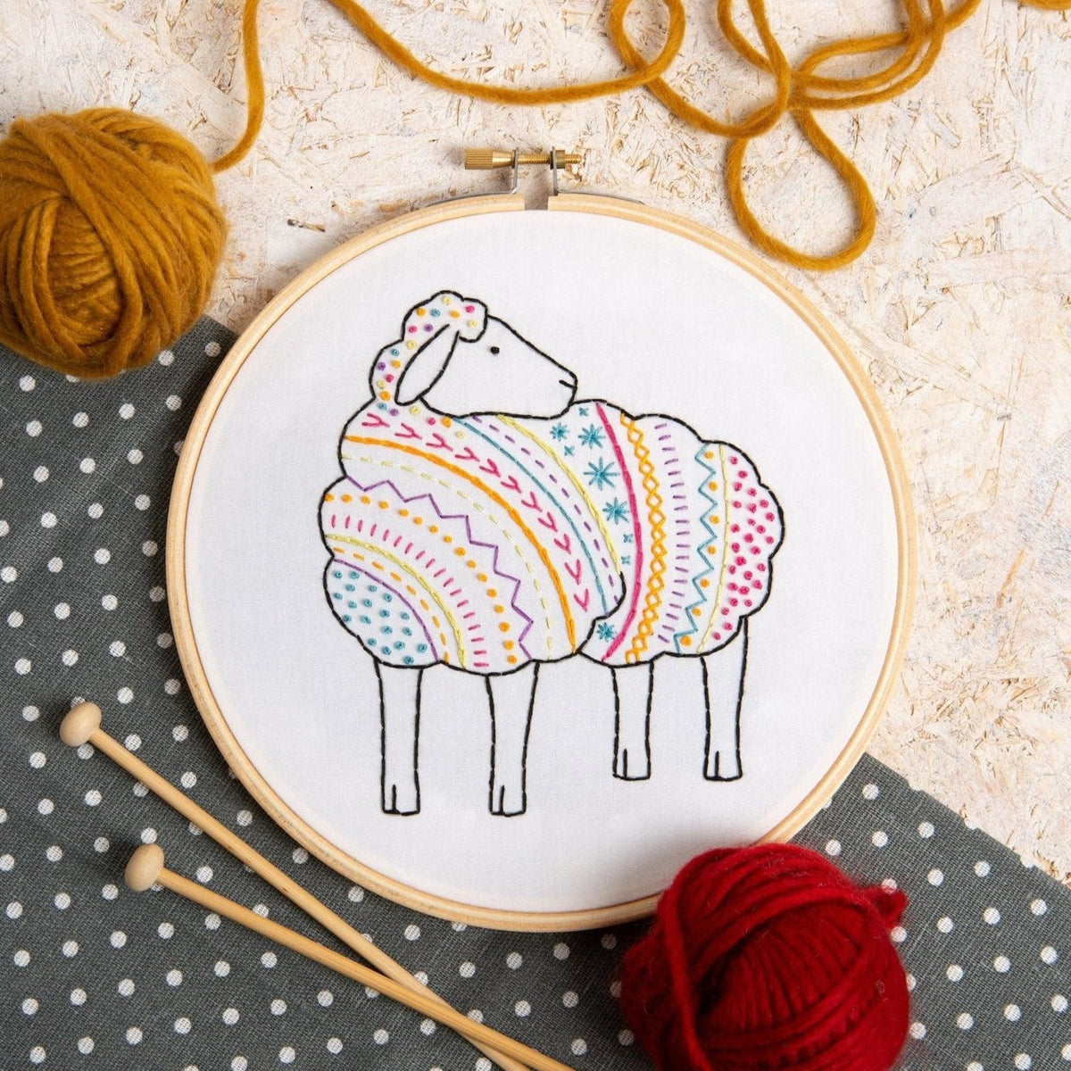 Sheep Embroidery Kit for Beginners