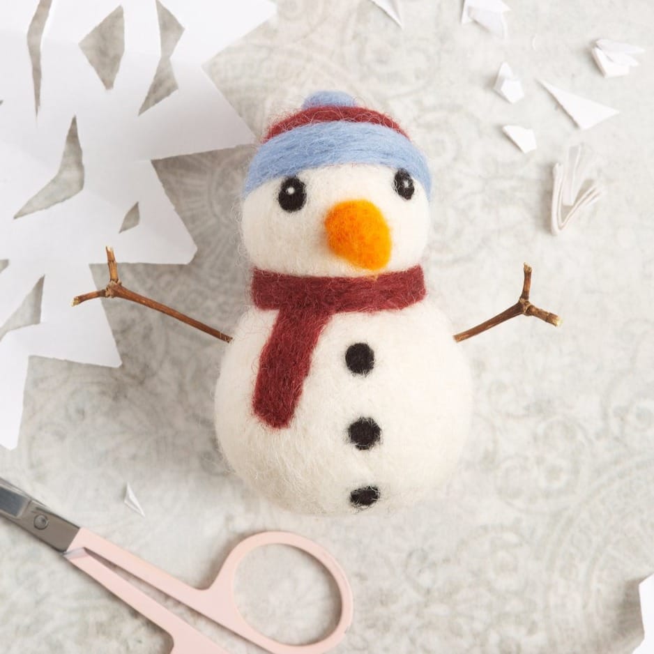 Snowman Christmas Needle Felting Kit for Beginners