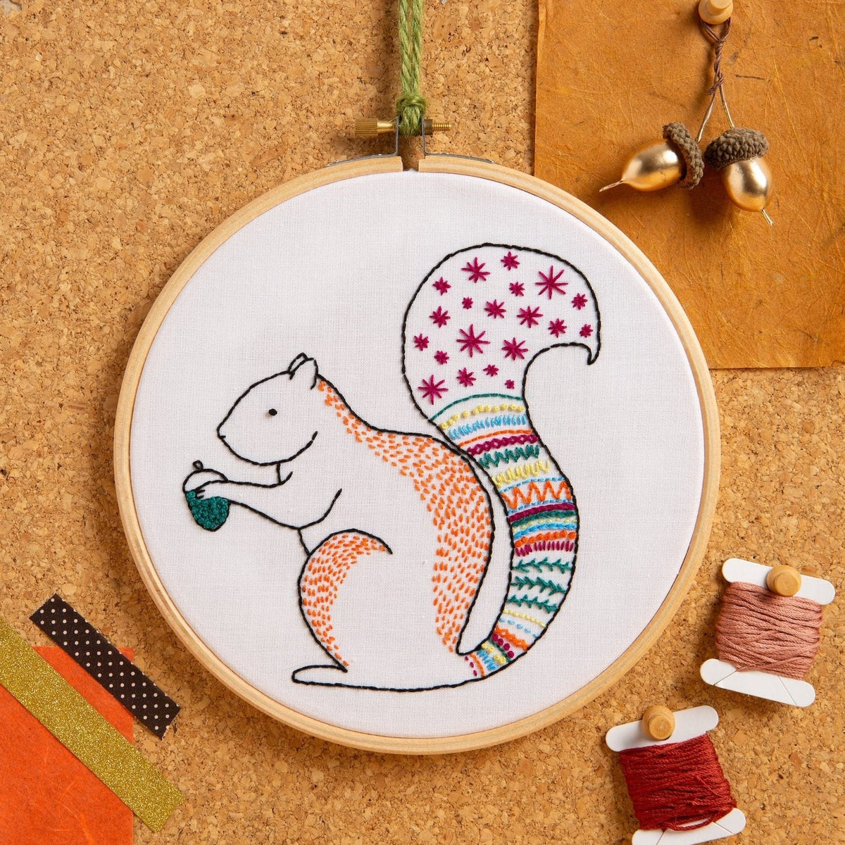 Squirrel Embroidery Kit for Beginners