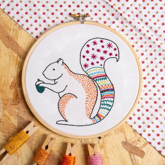 Squirrel Embroidery Kit for Beginners