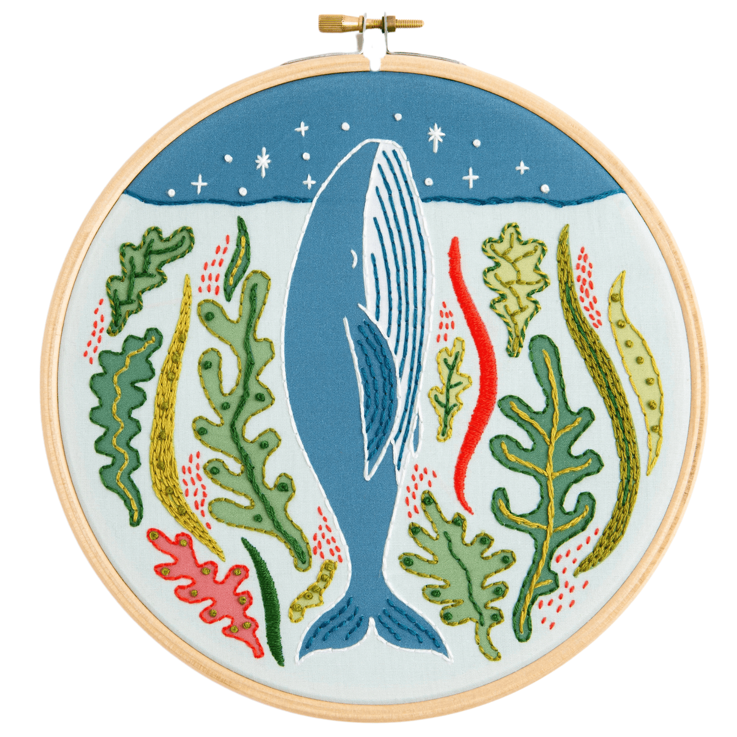 Stargazing Whale Embroidery Kit for Beginners