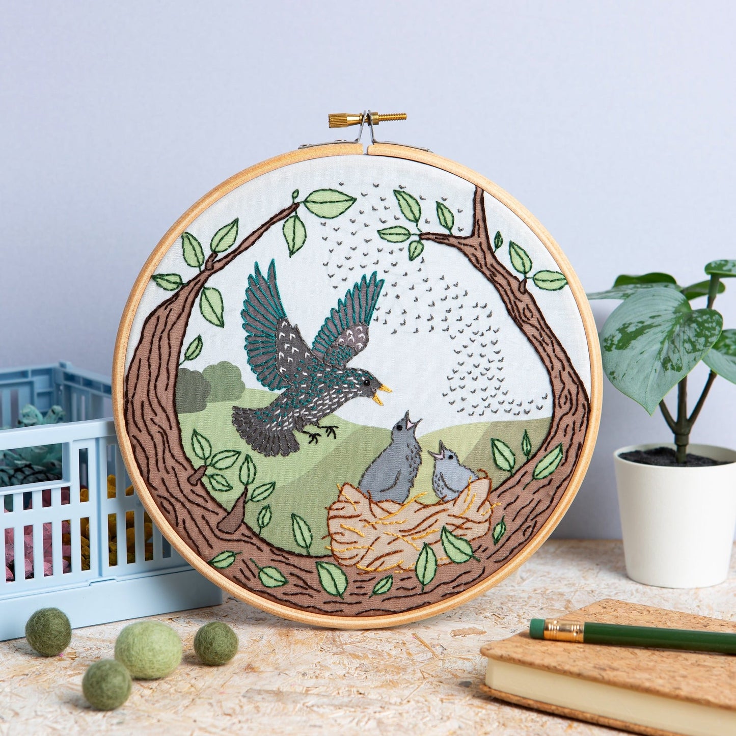 Starling Song Embroidery Kit for Beginners